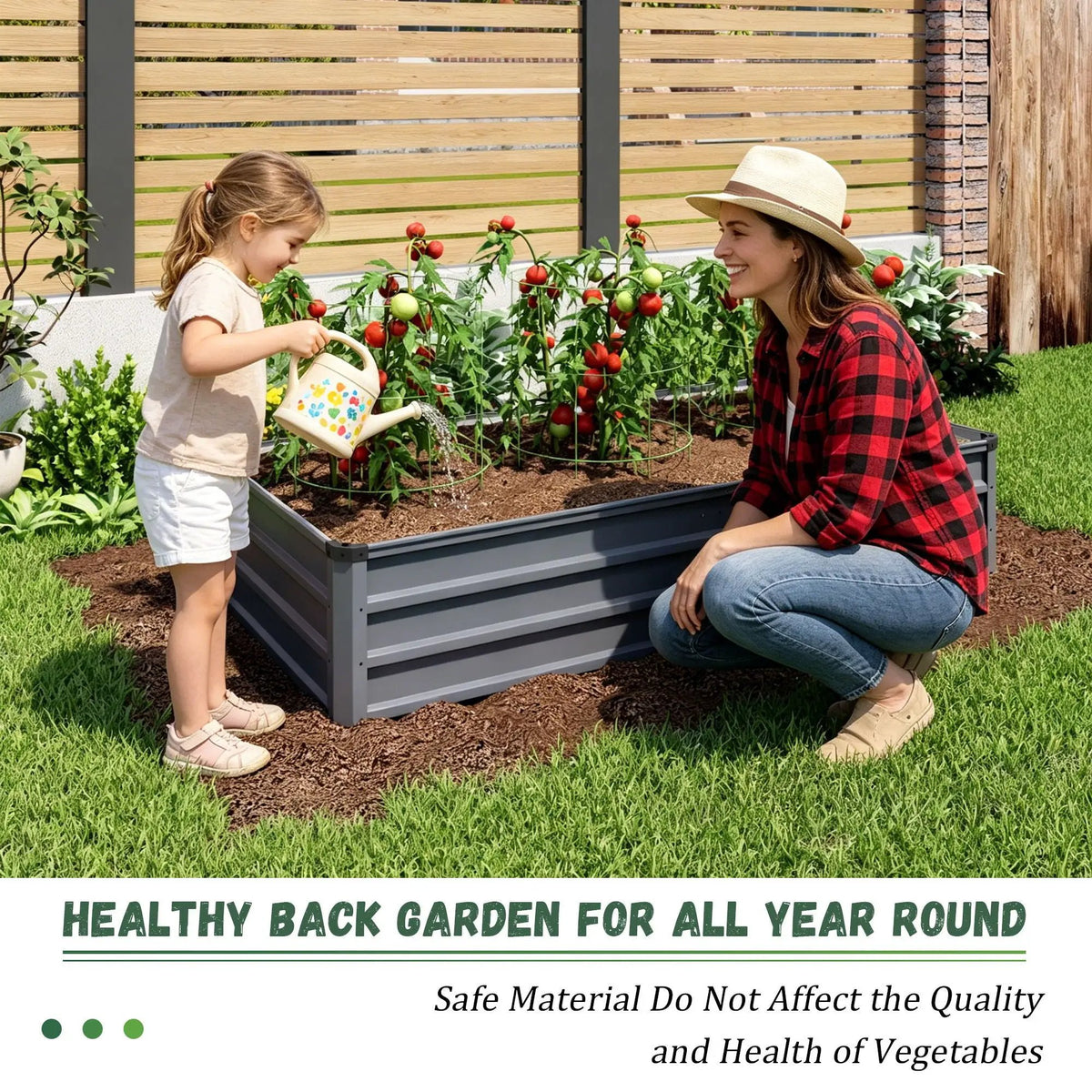 Raised Garden Bed | Coated Steel | Reinforced Frame | Large Outdoor