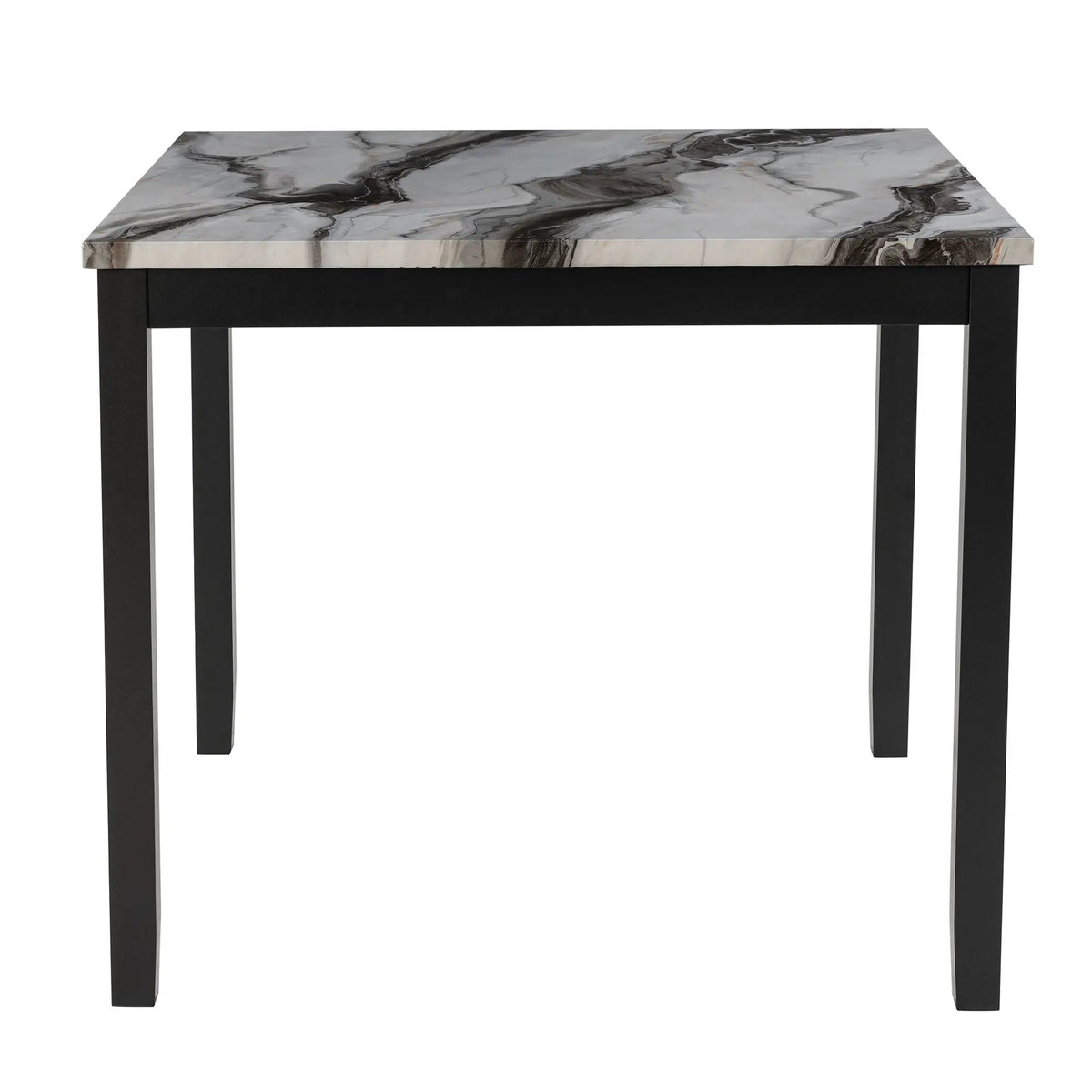 Leoncia Bar Table And Stool Set | 5-Piece | 4 Bar Stools | Espresso And White