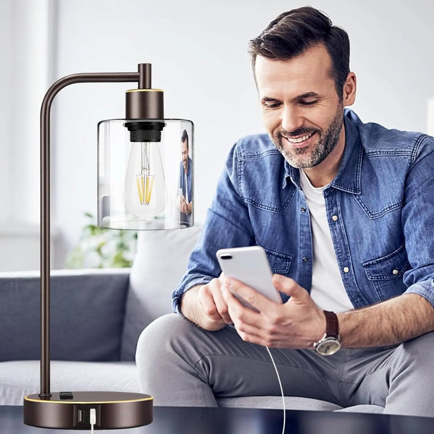 Industrial Touch Table Lamps Set Of 2 Oil Rubbed Bronze from PriceLows™