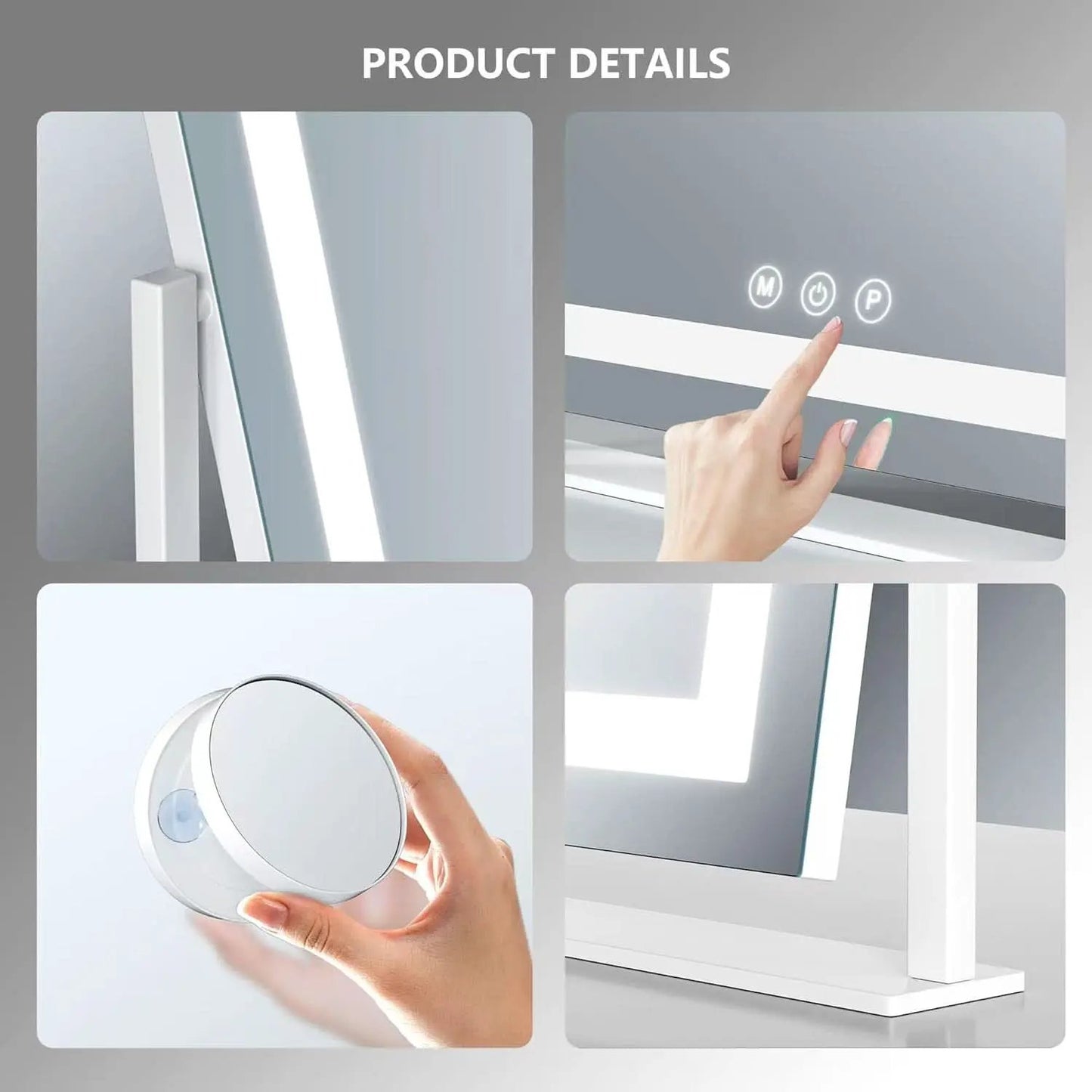 Lighted Makeup Mirror With LED Three Color Lighting Modes from PriceLows™