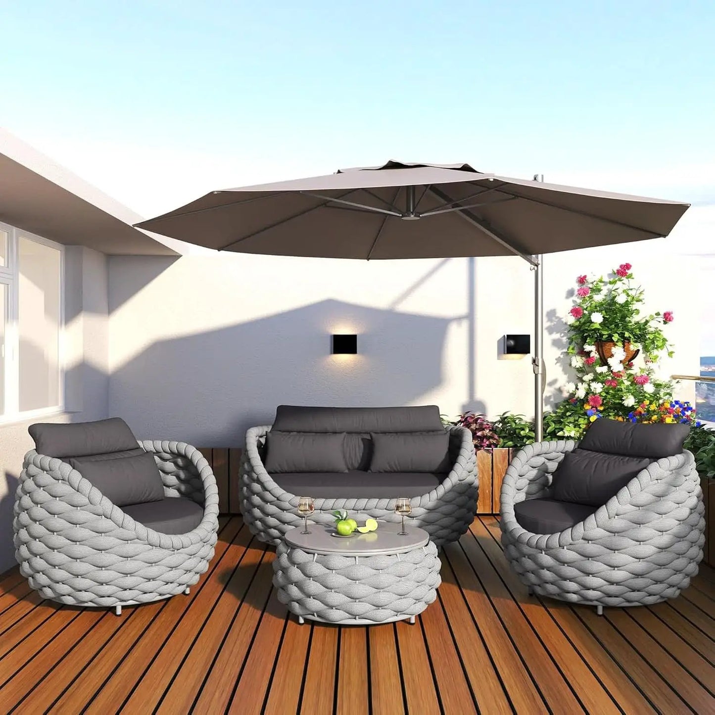 Six Piece Aluminum Patio Furniture Set With Cushions from PriceLows™