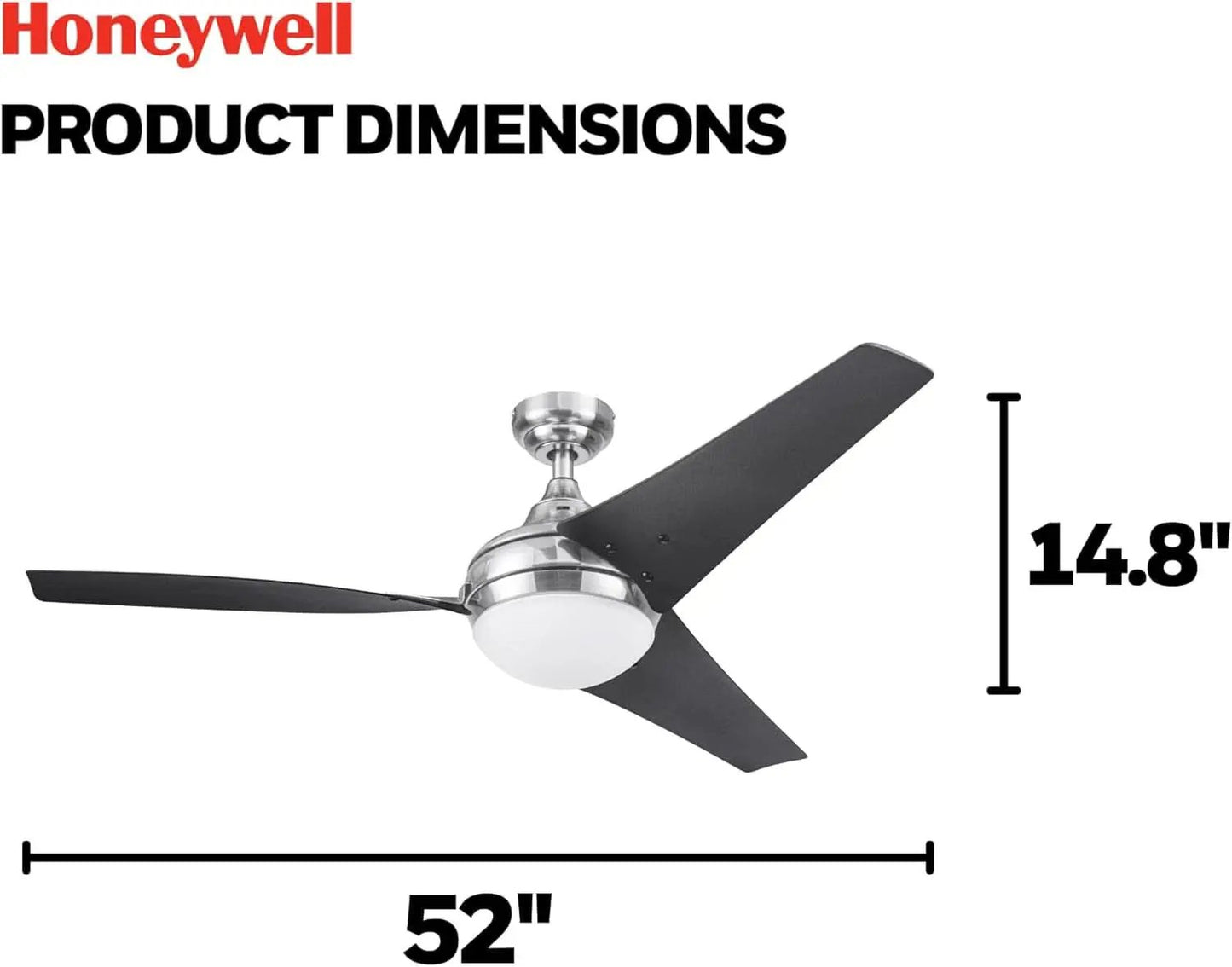 52 Inch Brushed Nickel LED Ceiling Fan With Remote from PriceLows™