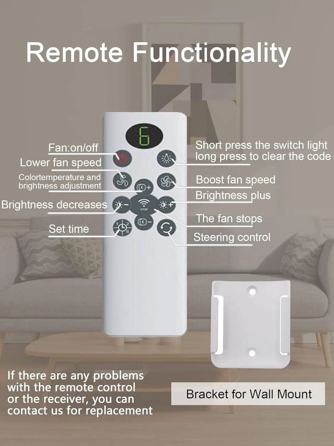 52 Inch Flush Mount Ceiling Fan Remote App Control from PriceLows™