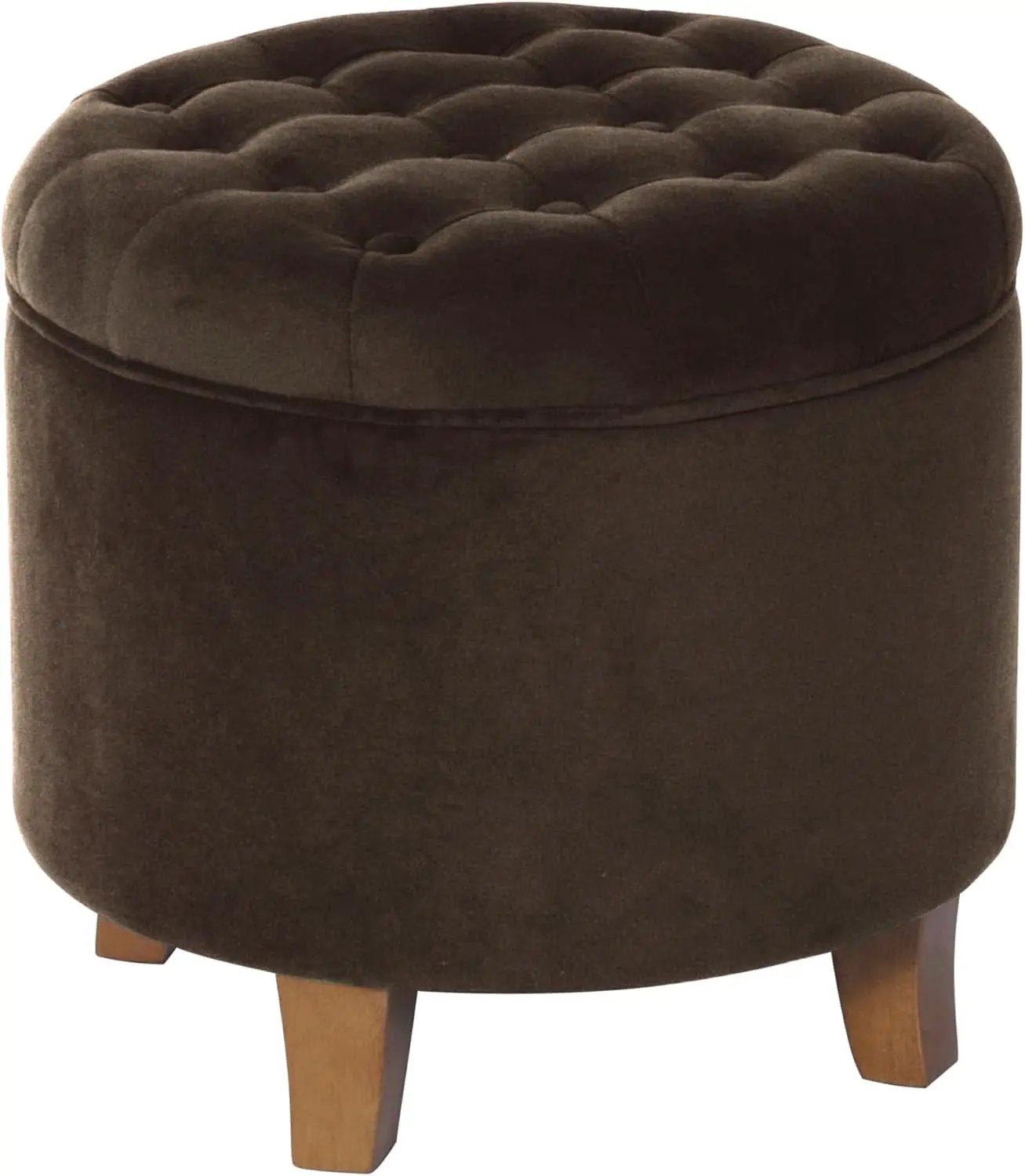 Brown Velvet Upholstered Ottoman With Concealed Storage from PriceLows™