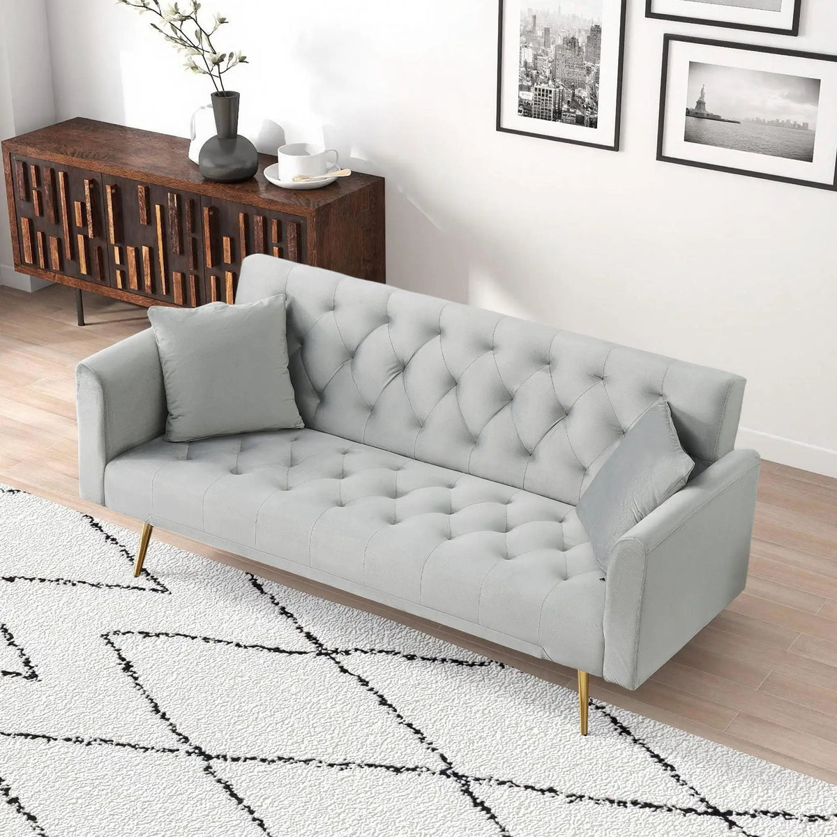 Convertible Folding Sofa Bed | Double Size | Small Space Design | Living Room Futon
