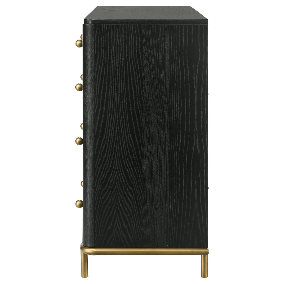 Arini 8-drawer Dresser | 63 x 18 x 37.25 in | Metal & Veneer | Black