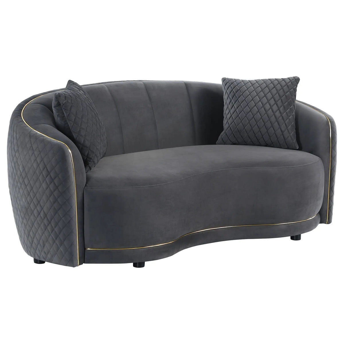 Brookside 2-piece Velvet Upholstered Sofa Set Dark | 2-Piece Set | Velvet | Grey