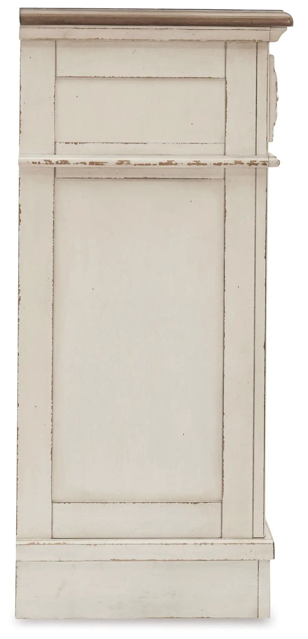 Realyn Dresser | Traditional Cottage Style | Antiqued Two-Tone Finish | Chipped White