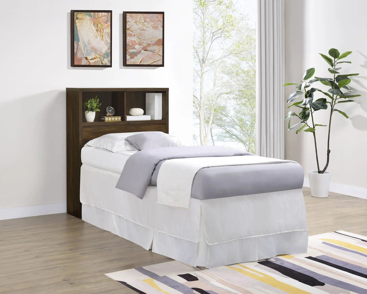 Westpark 49-inch Twin Bookcase Headboard Dark Pine | 39 x 11.5 x 48.5 in | Engineered Wood & Veneer | Home Office