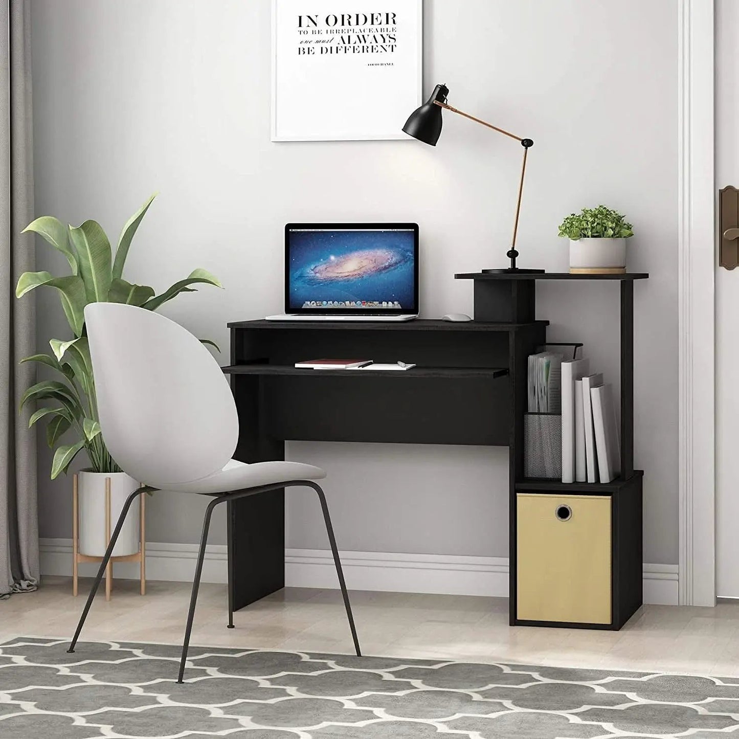 Econ Multipurpose Home Office Writing Desk Black Brown from PriceLows™