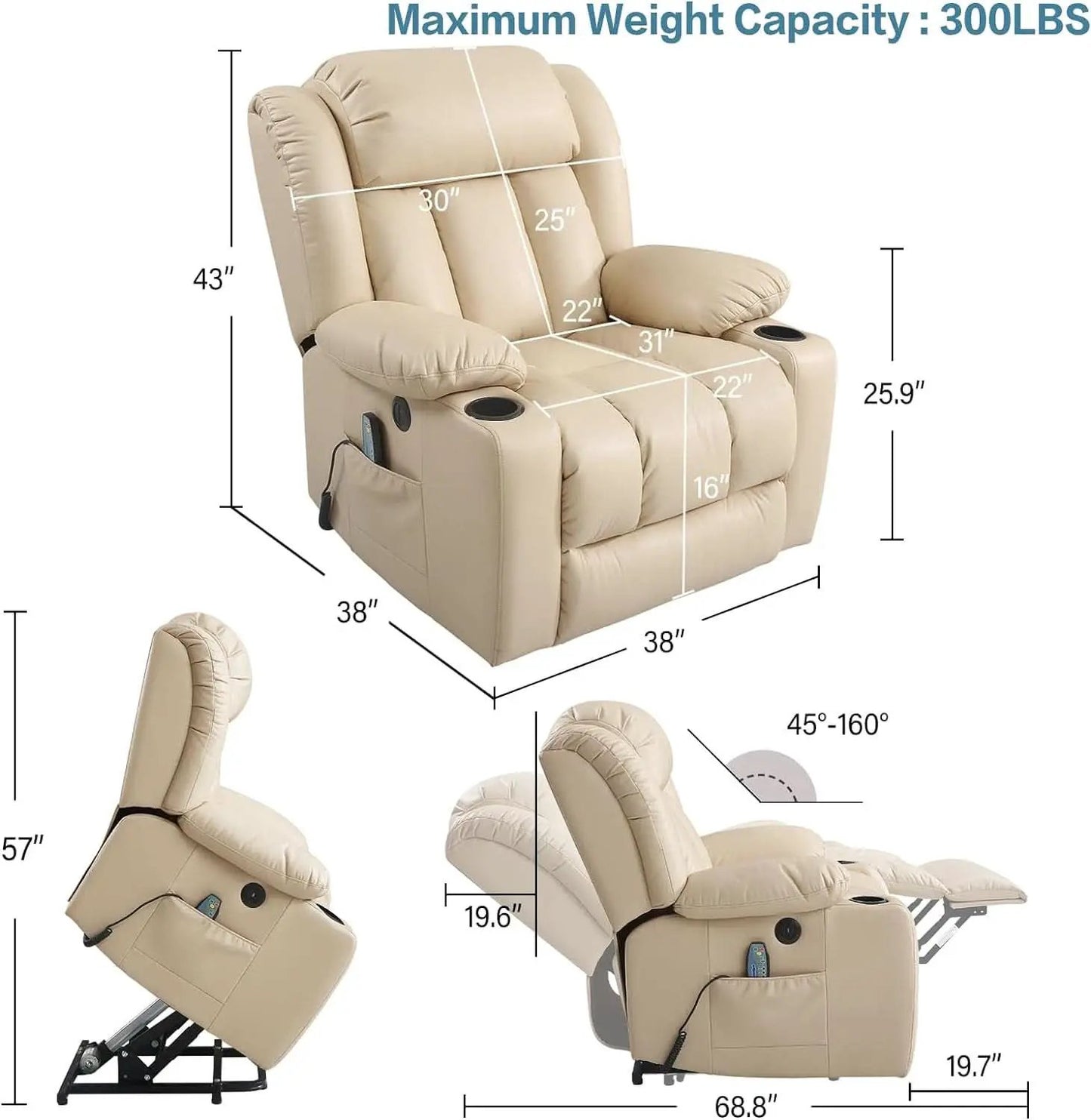 Power Lift Recliner With Massage And USB Charging Port from PriceLows™