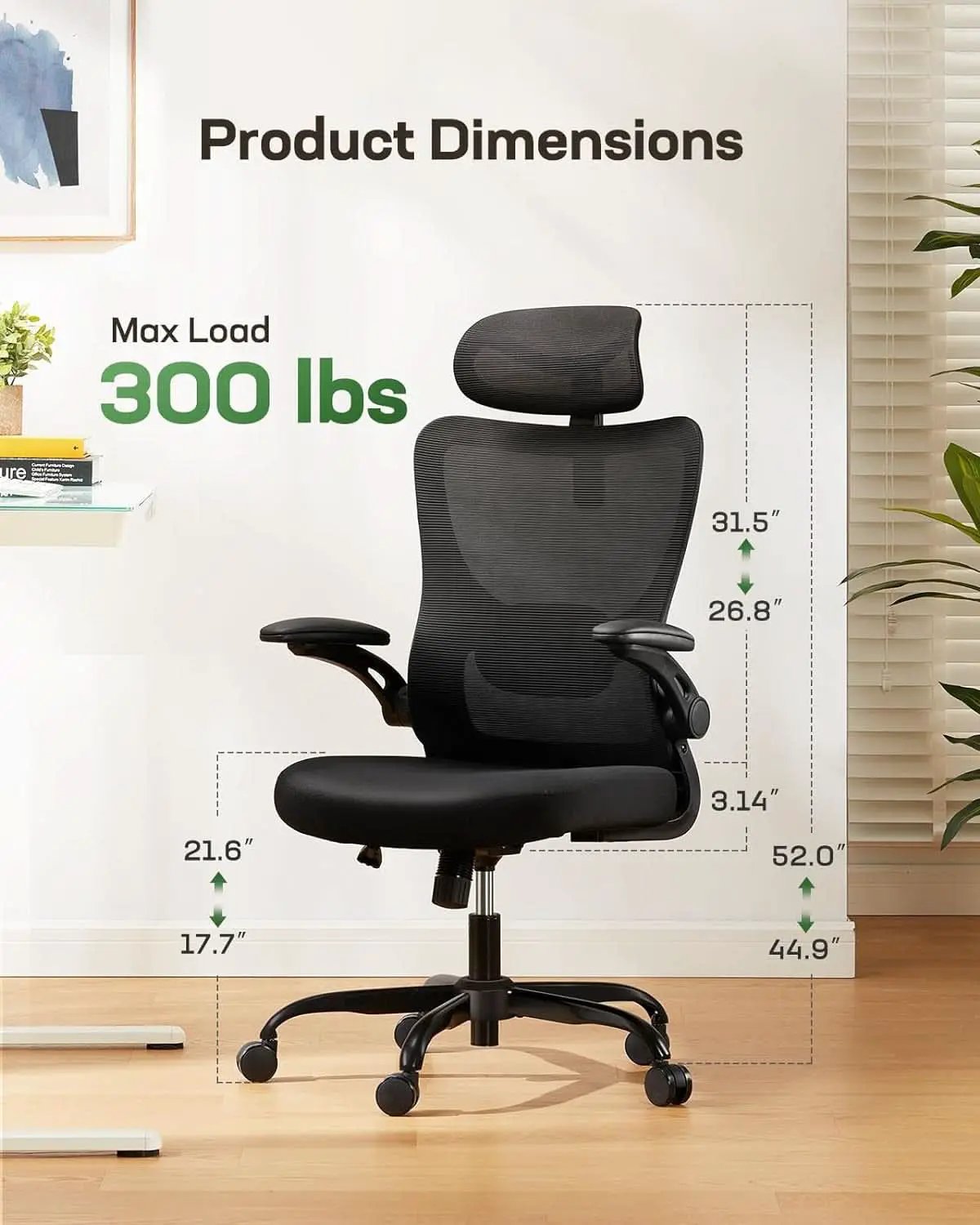 Ergonomic High Back Mesh Office Chair With Adjustable Lumbar Support from PriceLows™