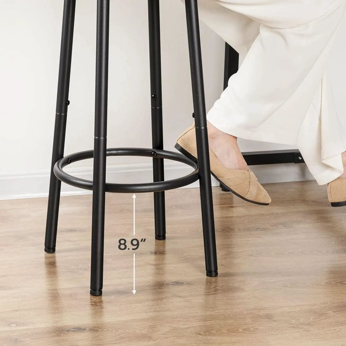Bar Height Stools Set Of 2 With Footrest Rustic Brown from PriceLows™