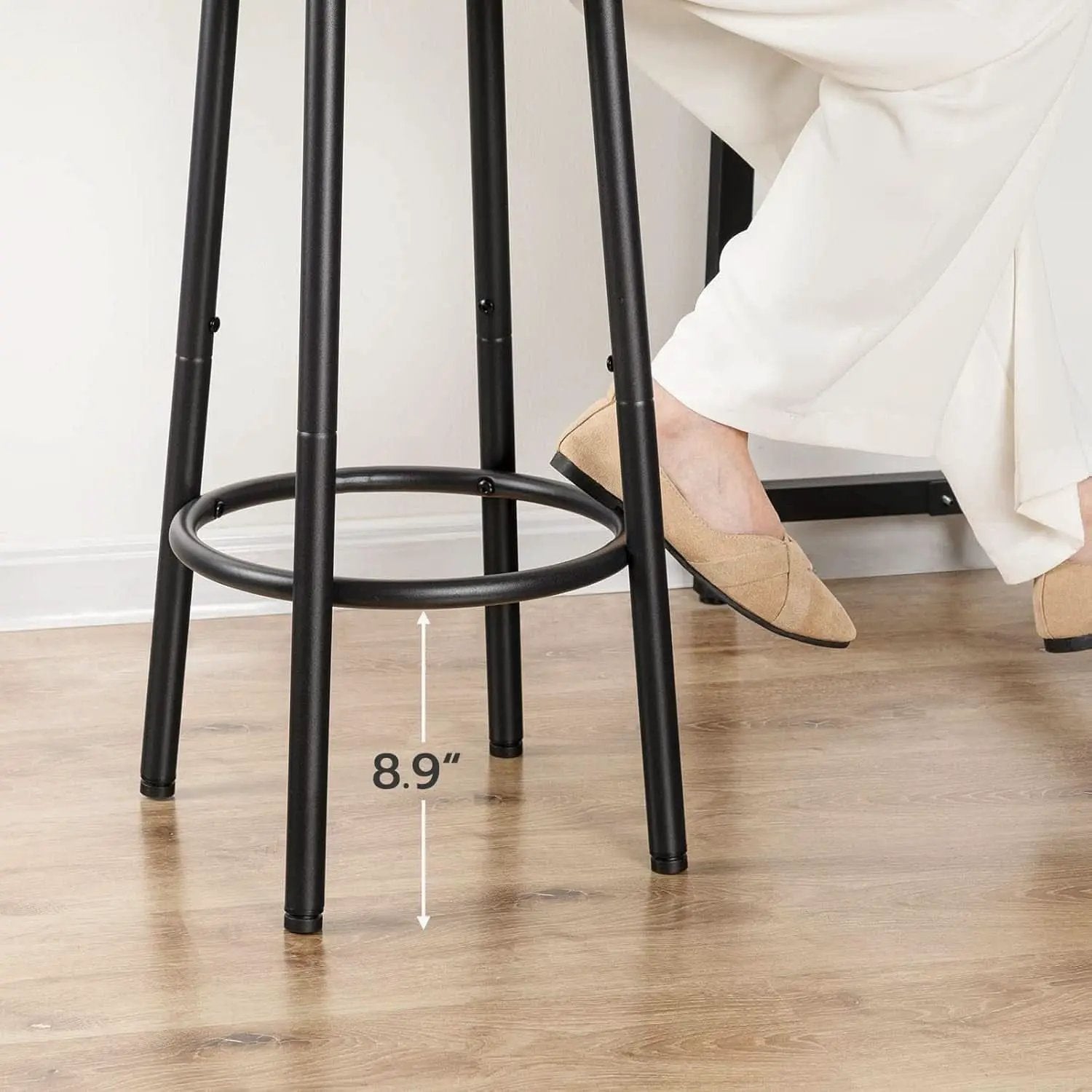 Bar Height Stools Set Of 2 With Footrest Rustic Brown from PriceLows™