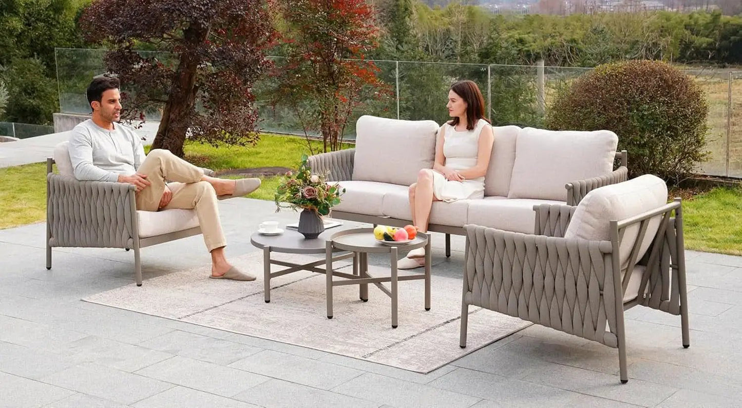 Modern 5-Piece Outdoor Sofa Set with Waterproof Cushions from PriceLows™