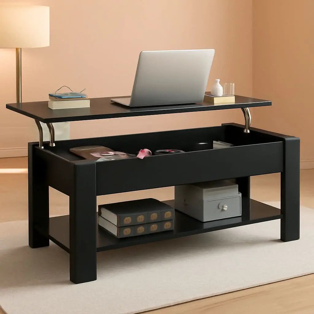 Lift Top Coffee Table With Hidden Compartment 47.5 Inch from PriceLows™