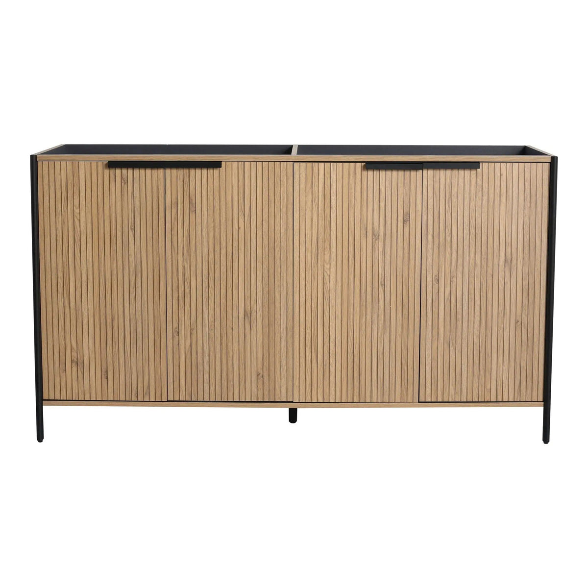 Contemporary Freestanding Bathroom Vanity With Adjustable Shelves | 5 Pieces | Stainless Steel & Metal | Bathroom