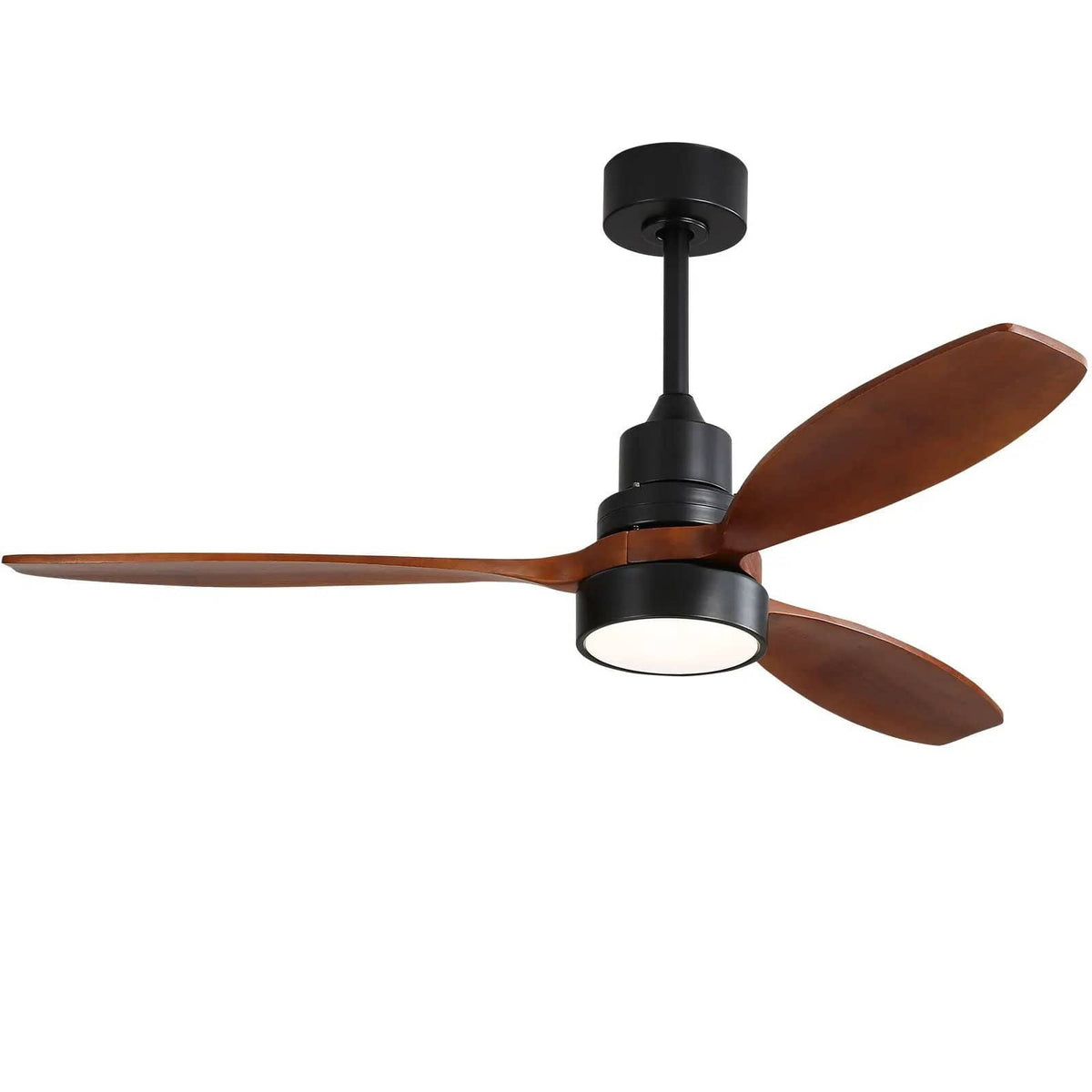 Ceiling Fan With Reversible DC Motor, LED Light, Solid Blades, Remote Control | 52 x 52 x 15 in | Solid Wood & Metal | Home