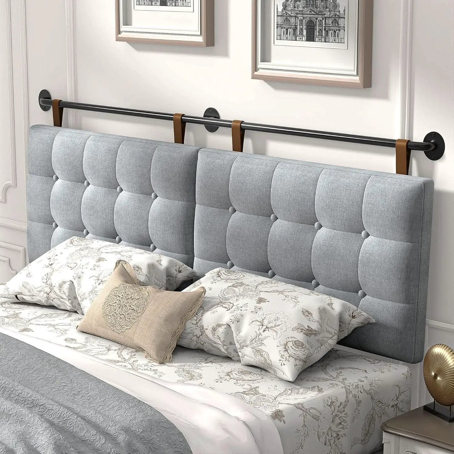 Adjustable Wall Mounted King Size Headboard with Tufting from PriceLows™