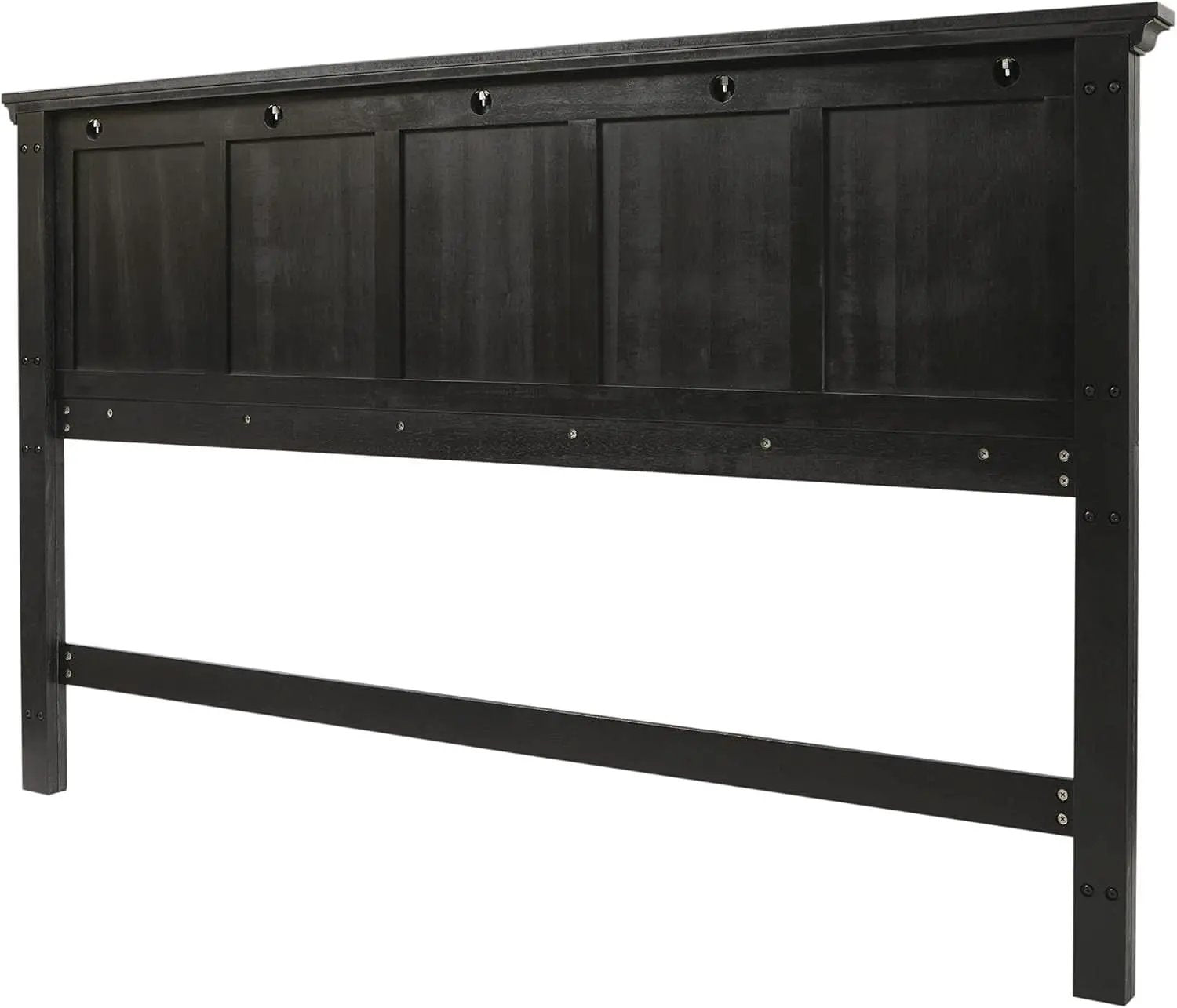 Rustic Black King Headboard - Durable Mahogany Wood from PriceLows™