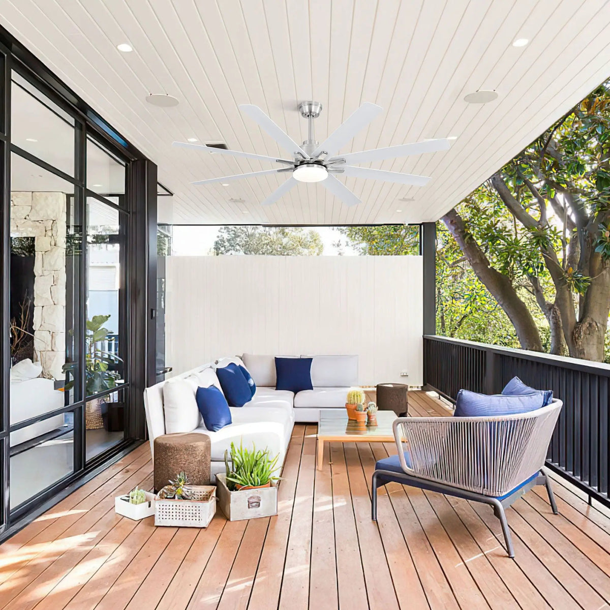 Ceiling Fan | 66 Inch | 8 Blade | Dimmable LED Light