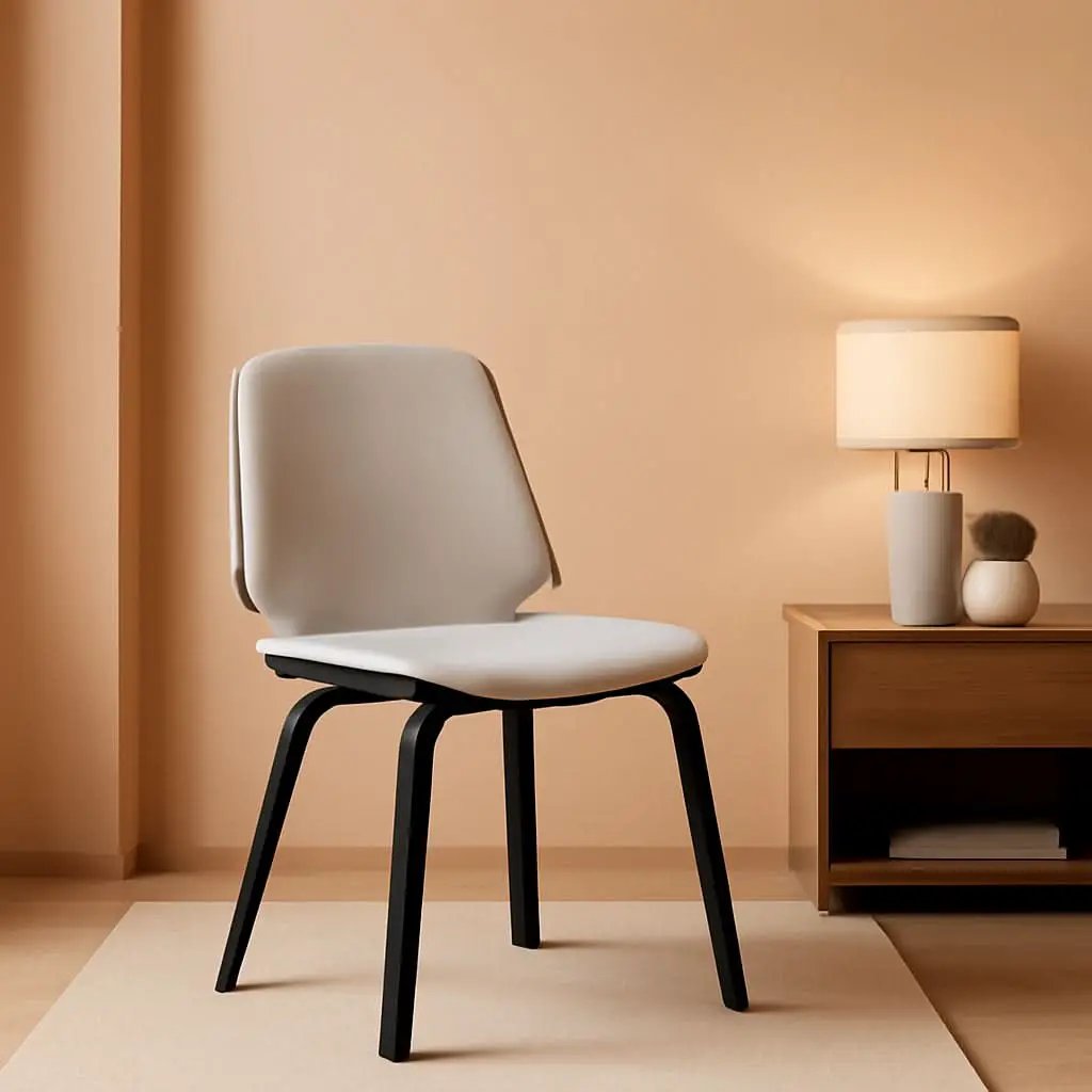 Gray Faux Leather Accent Dining Chair For Kitchen Table from PriceLows™