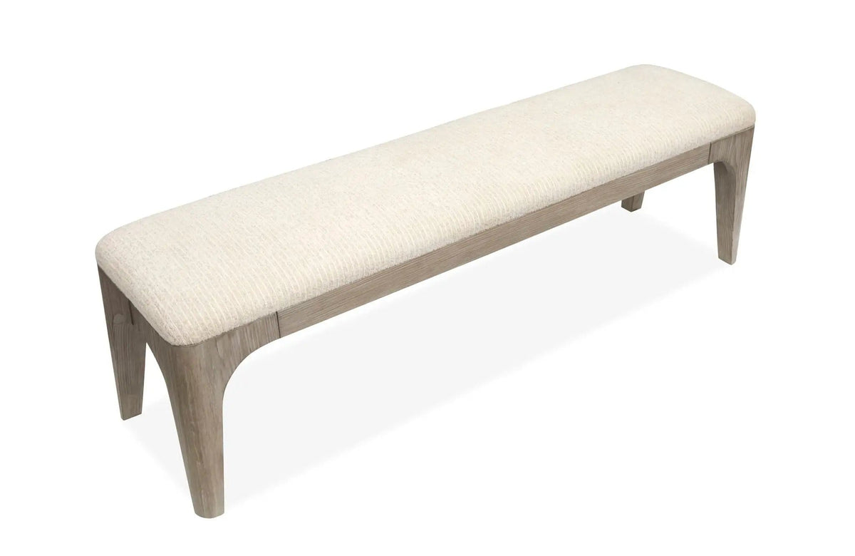 Braelyn Long Bench | 17.31 x 65.31 x 19 in | Fabric & Glass | Dorian Gray