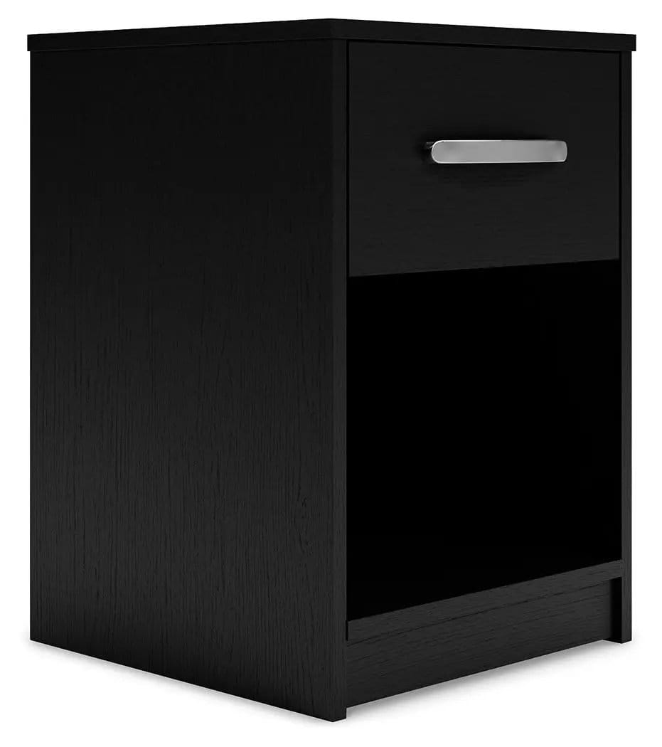 Finch One Drawer Night Stand Accent Nightstand | 15.79 x 15.83 x 22.09 in | Engineered Wood & Metal | Black