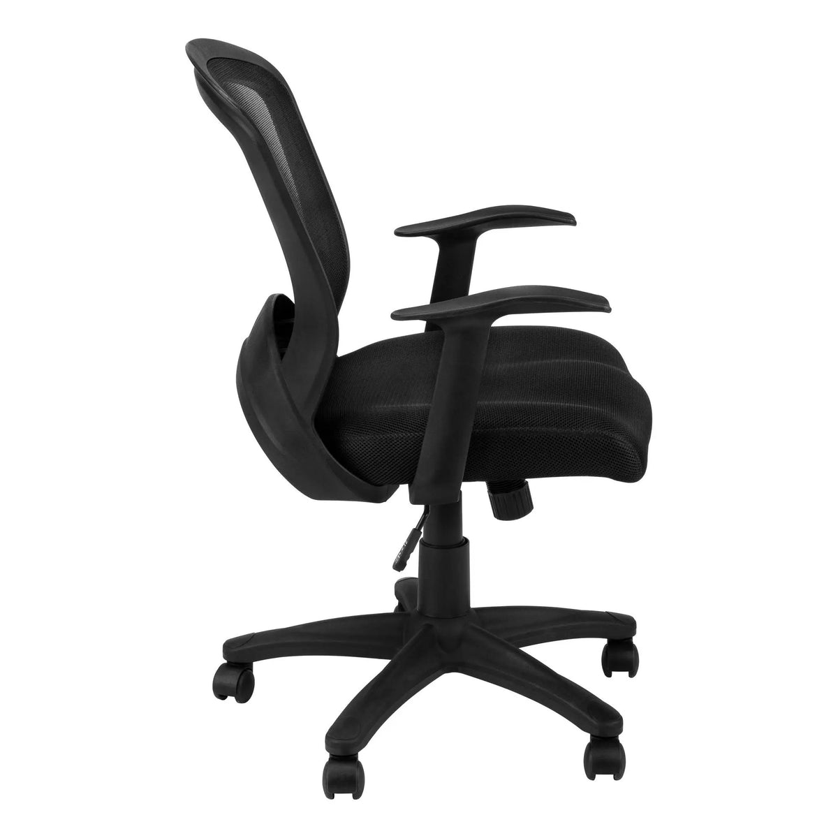 Mesh Office Chair | Black Mid-Back Design | Wide Curved Backrest | Black 5-Star Base