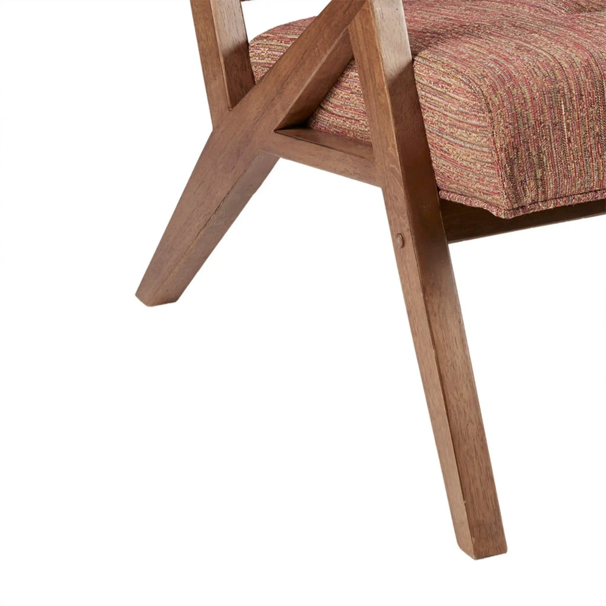 Mid-Century Lounge Chair | Tufted Upholstery | Solid Wood Frame | Tufted Back And Seat