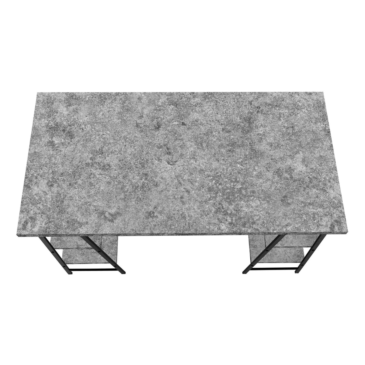Sawhorse Computer Desk | 47.25 Inch Width | Four Open Shelves | Industrial Style