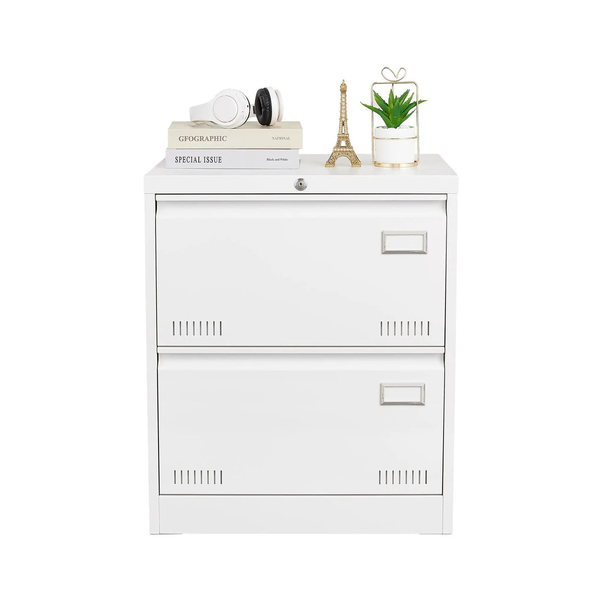 Lateral File Cabinet | 3 Drawer Locking Metal | Widened Drawers | 40 Inch Height