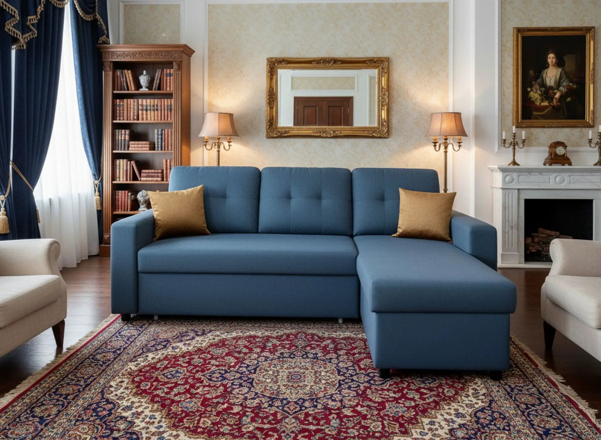 Convertible L Shaped Sectional Sleeper Sofa | Pull Out Bed | 2-in-1 Design | Space-Saving
