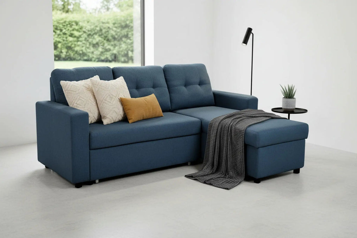 Convertible L Shaped Sectional Sleeper Sofa | Pull Out Bed | 2-in-1 Design | Space-Saving