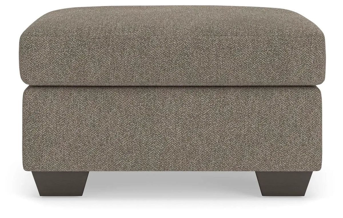 Triston-Peaks Ottoman | 34 x 24 x 20 in | Wood | Suede