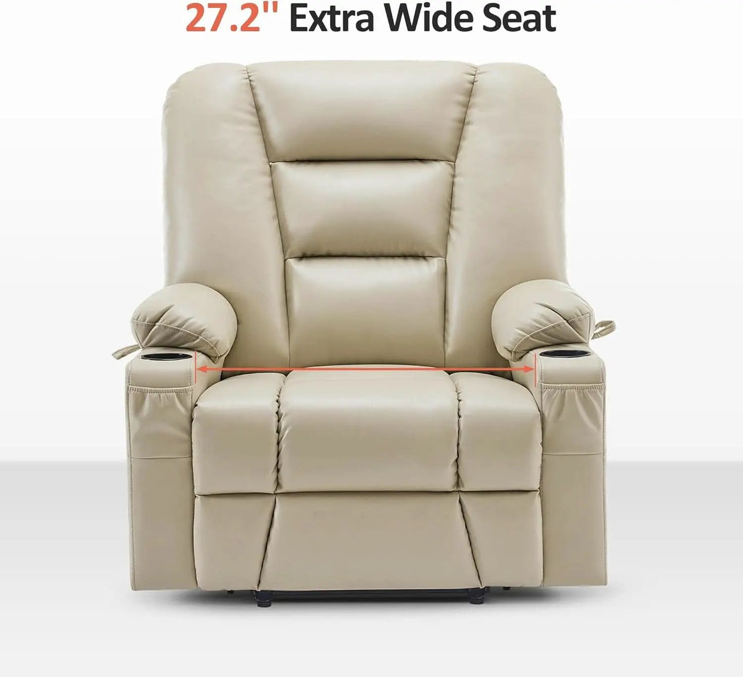 Beige Large Power Lift Recliner Chair With Massage And Heat from PriceLows™