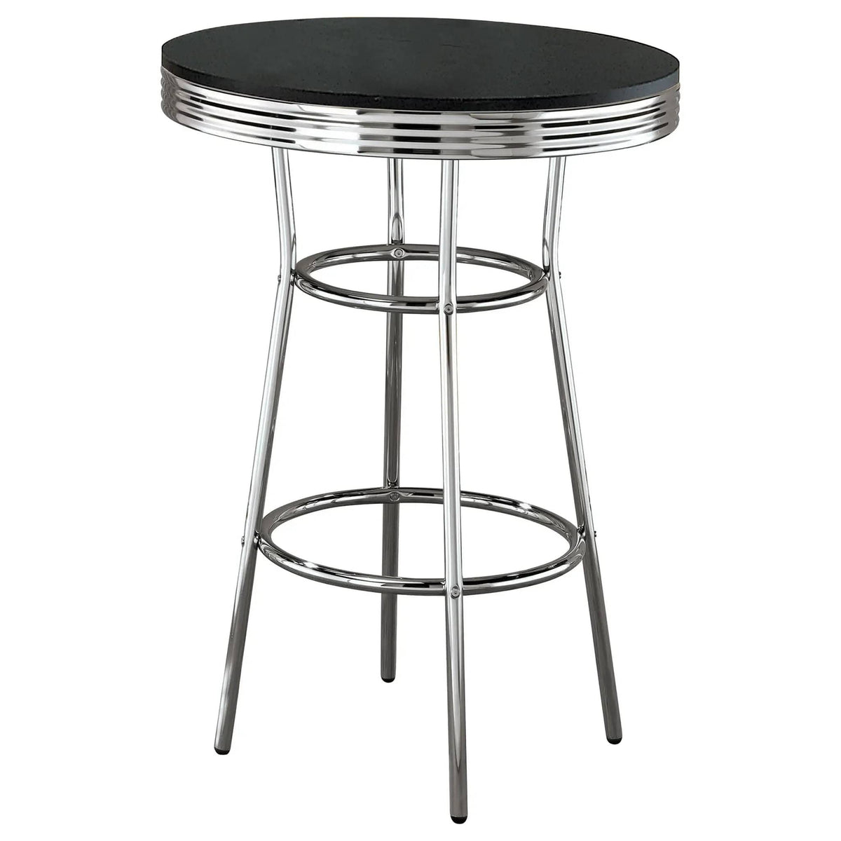Retro Round 30-inch 1950's Bistro Pub Height Bar Table | 30 x 30 x 41.75 in | Home Furniture | Black