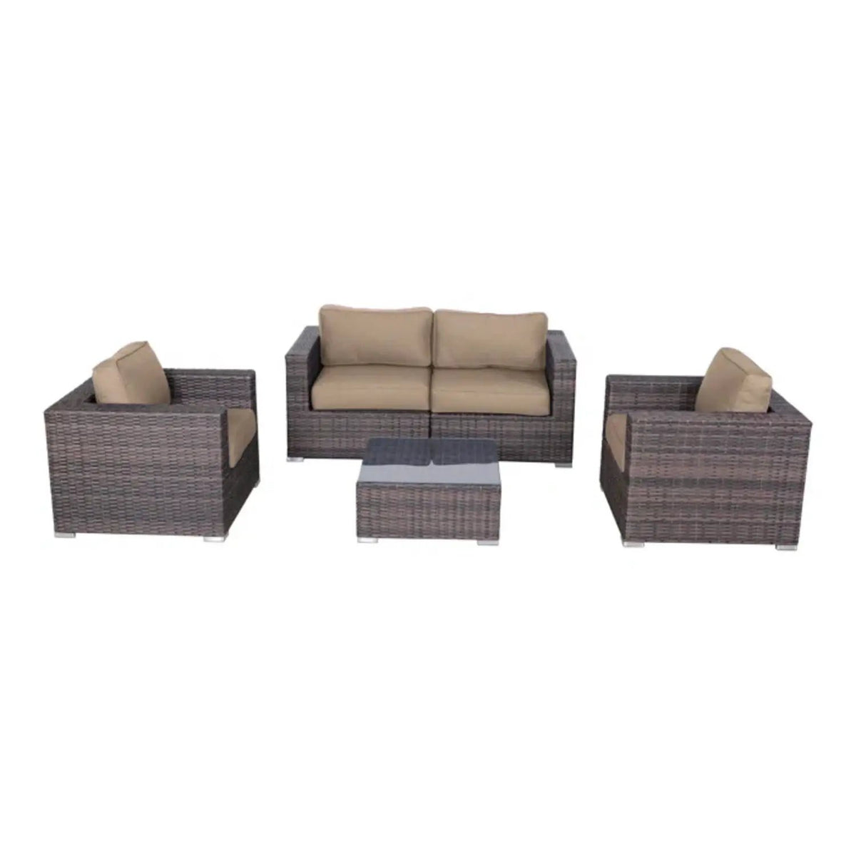 Outdoor Sectional Set | Handcrafted Wicker | Ultra-Soft Cushions | Entertainment Seating