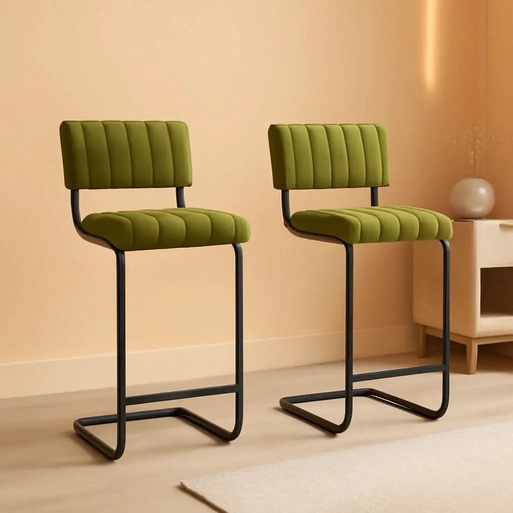 30 Inch Velvet Tufted Bar Stools Set of 2 Kitchen Island from PriceLows™