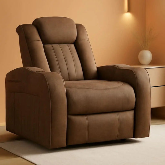 Wolfridge Dark Brown Power Recliner With USB Ports from PriceLows™