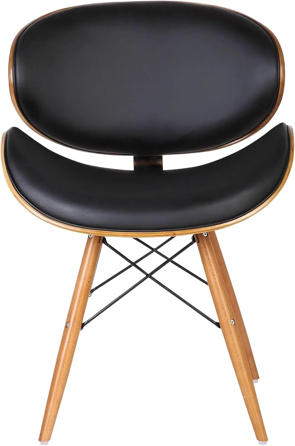 Cassie Dining Chair Black Faux Leather Walnut Wood from PriceLows™