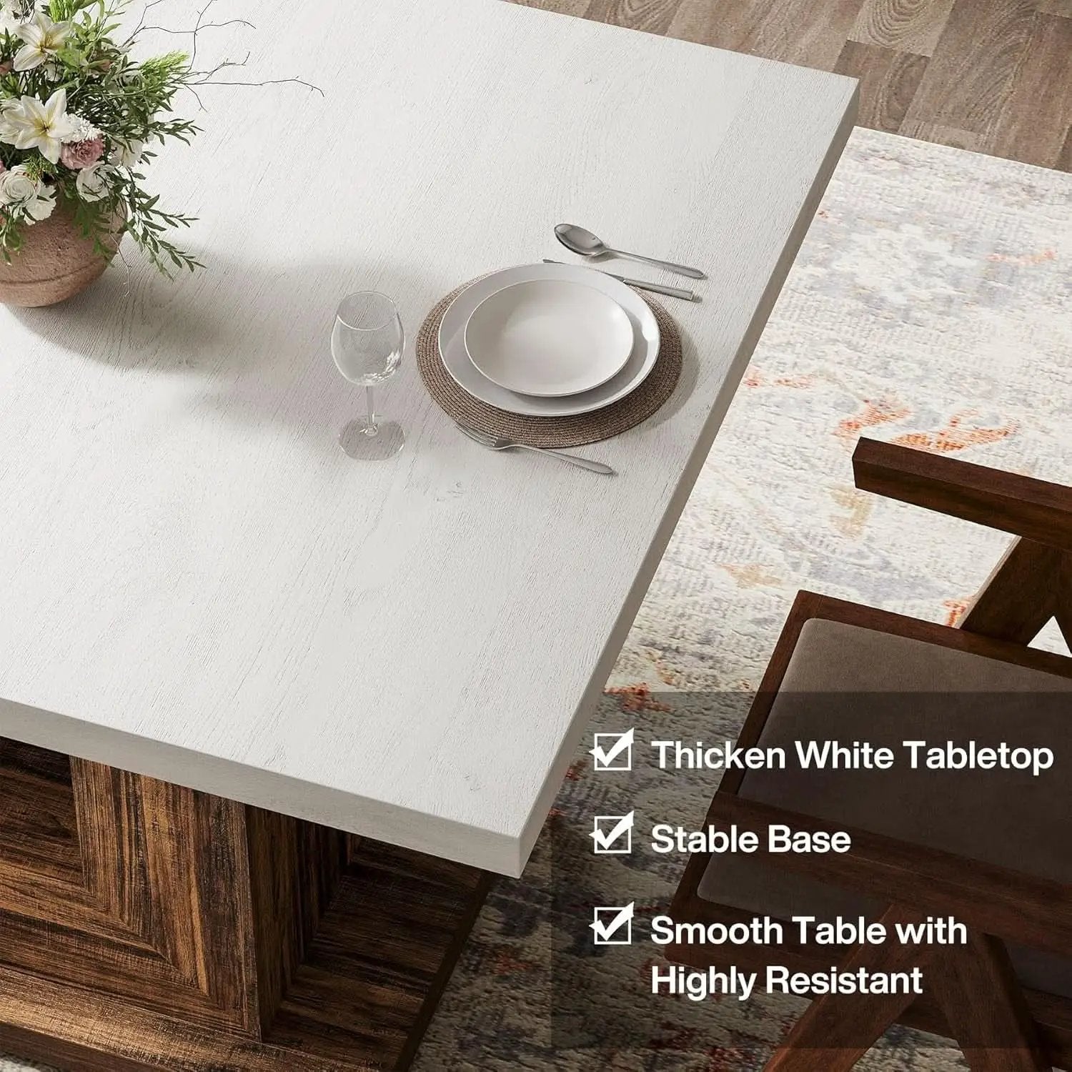 47 Inch Pedestal Dining Table For Small Kitchen Use from PriceLows™