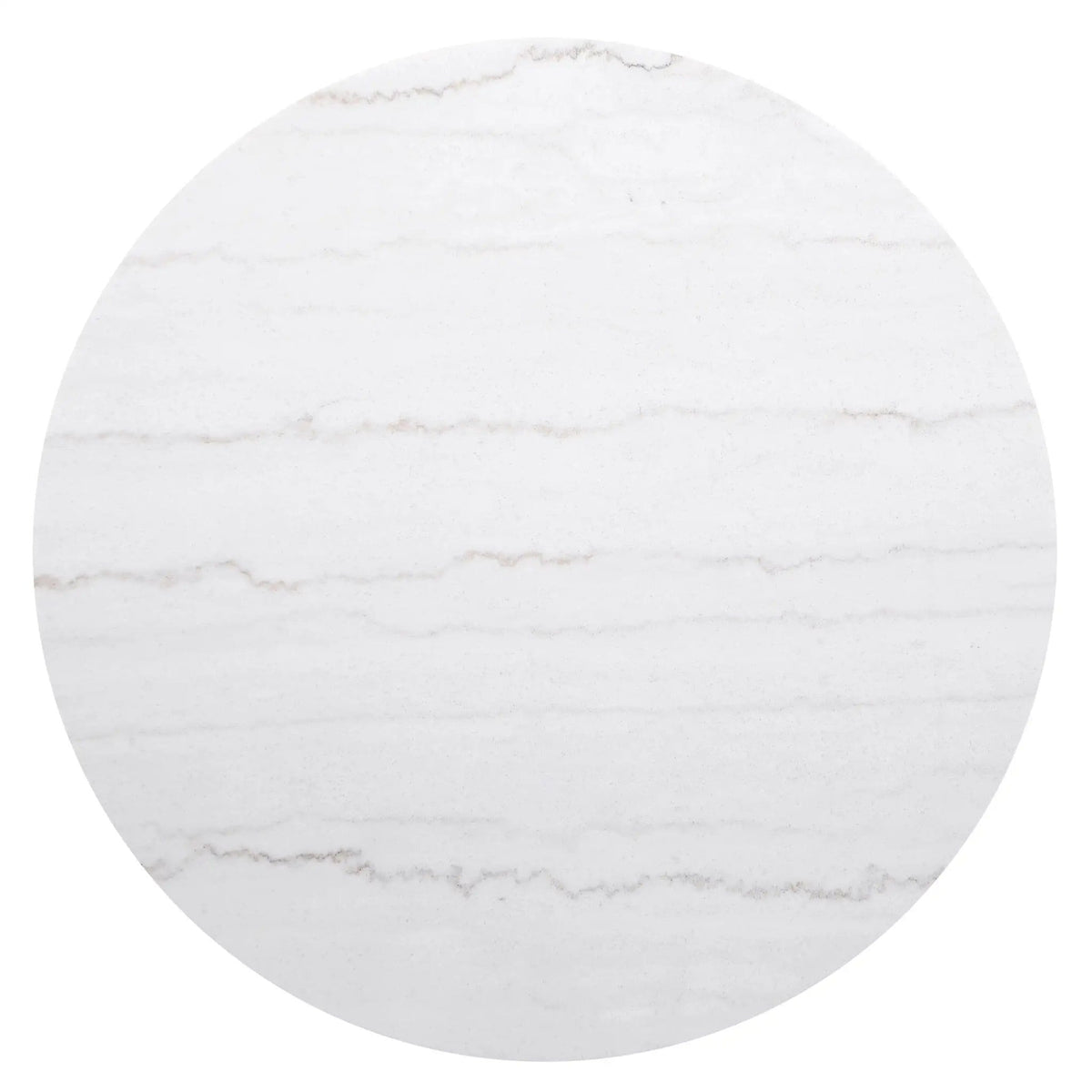 Jason Round White Marble Top Coffee Table | 35 x 35 x 15.5 in | Engineered Wood & Marble | Charcoal