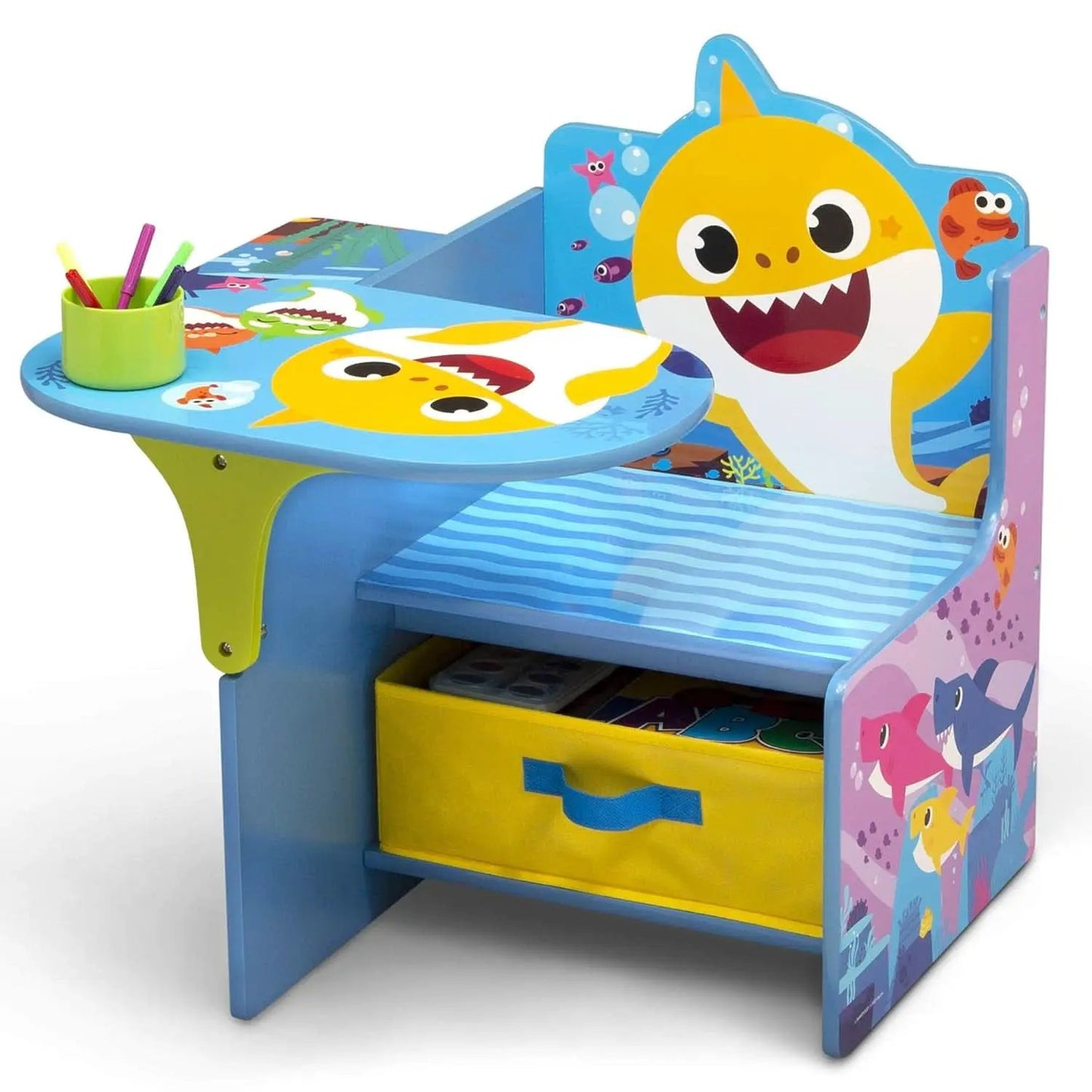 Baby Shark Kids Desk Chair With Storage Bin For Learning from PriceLows™