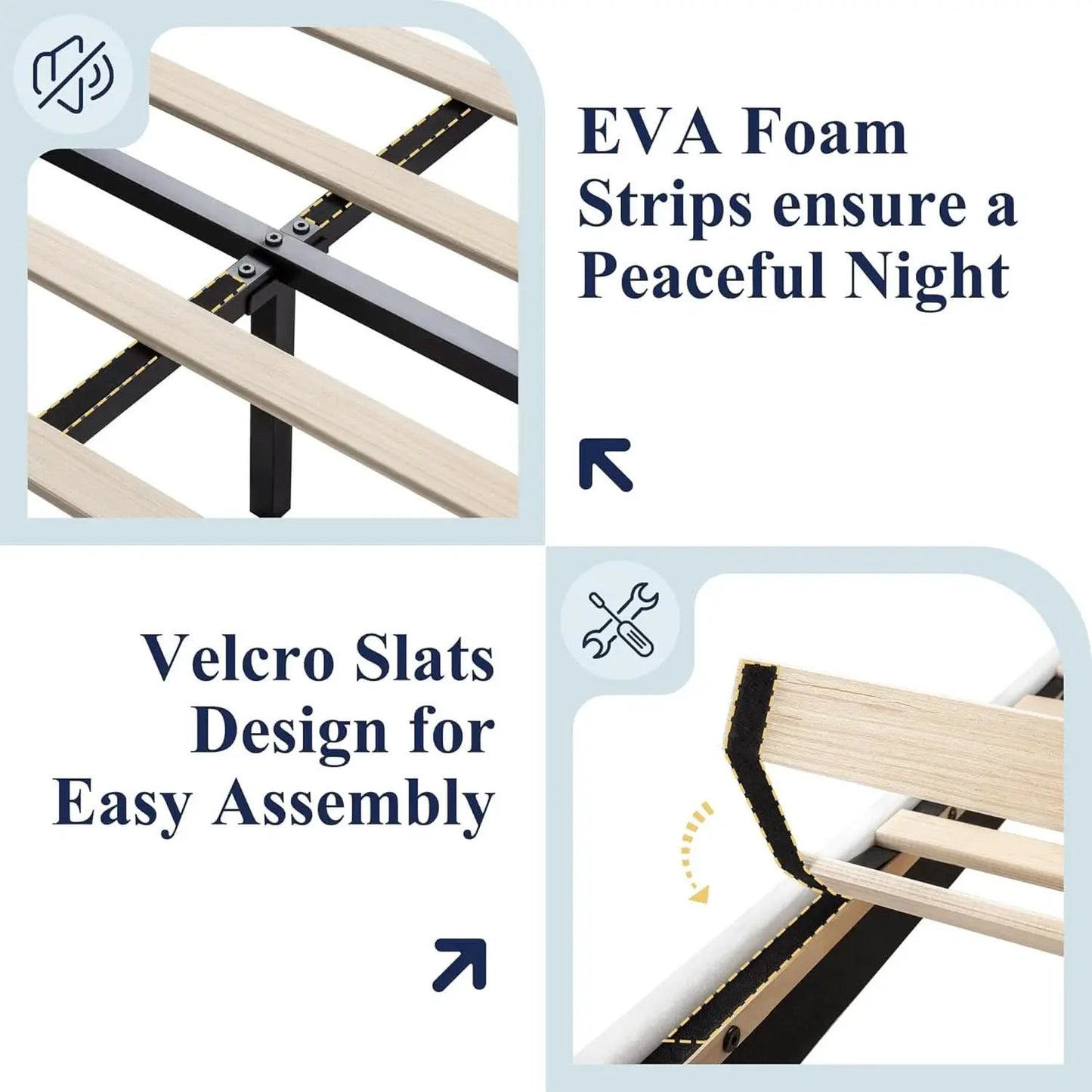 Full Size Platform Bed Frame With USB Charging Station And Storage Headboard from PriceLows™