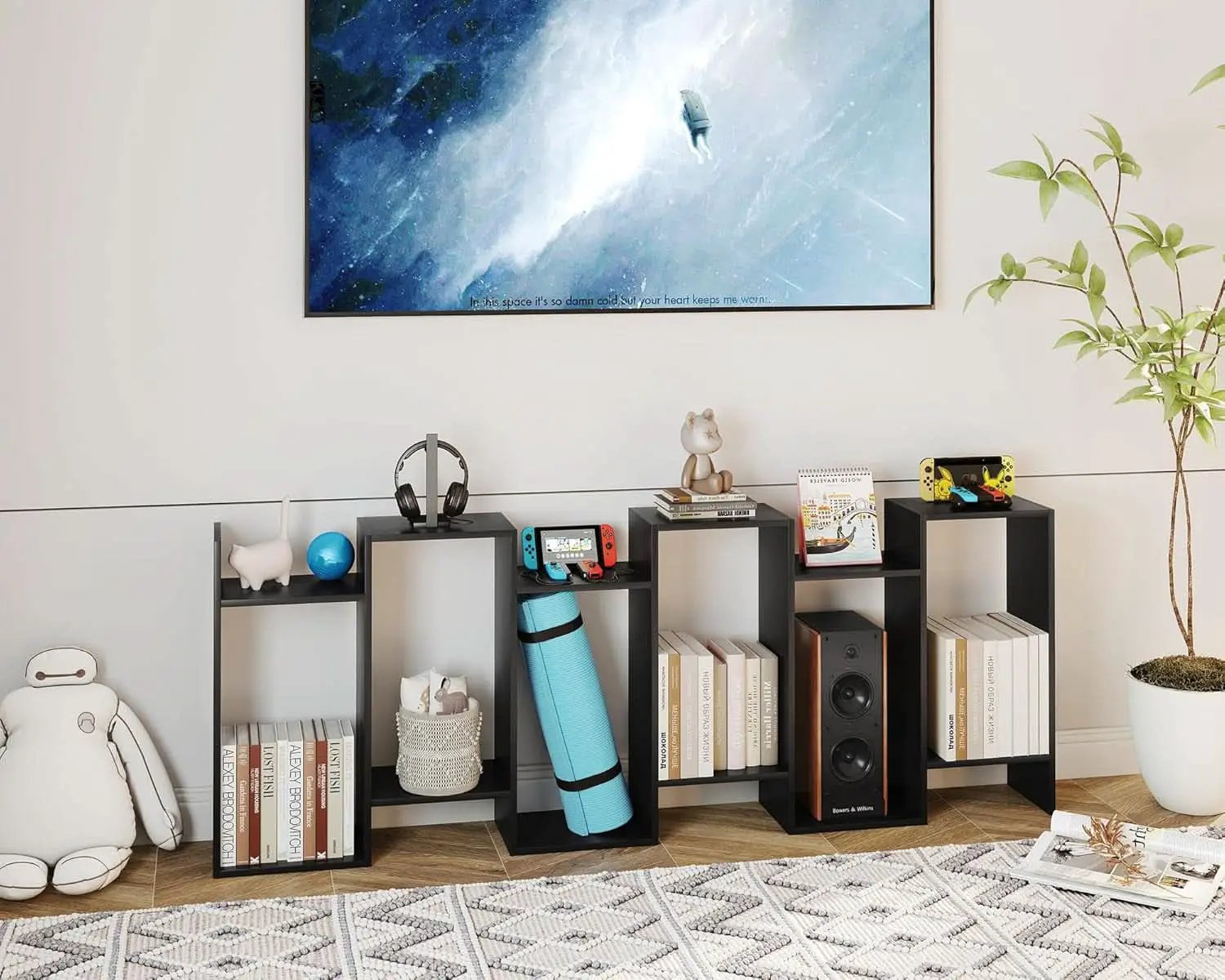 6 Tier S Shaped Bookshelf Freestanding Modern Display from PriceLows™