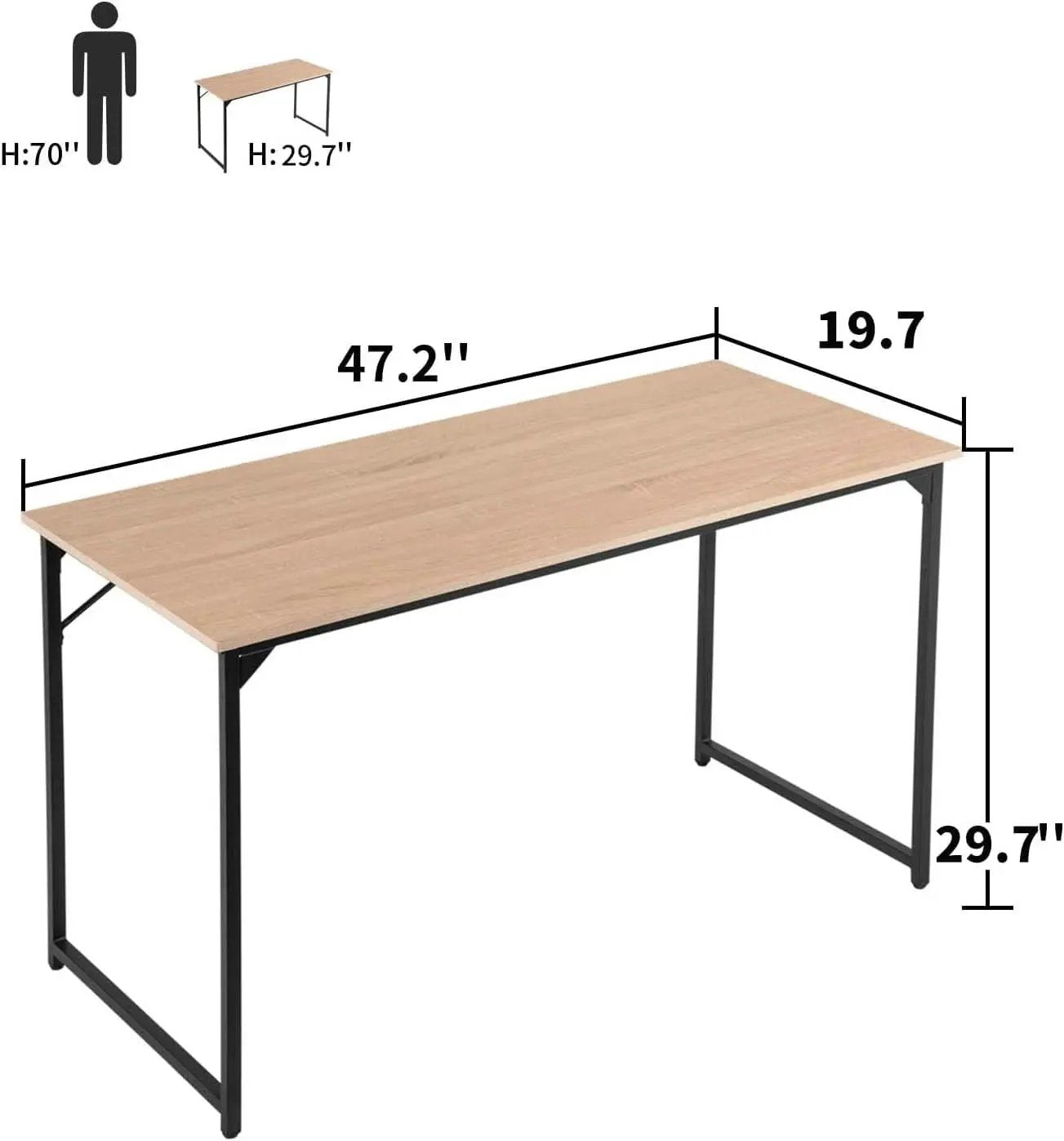 47.2-Inch Computer Desk With Metal Frame For Home Office from PriceLows™