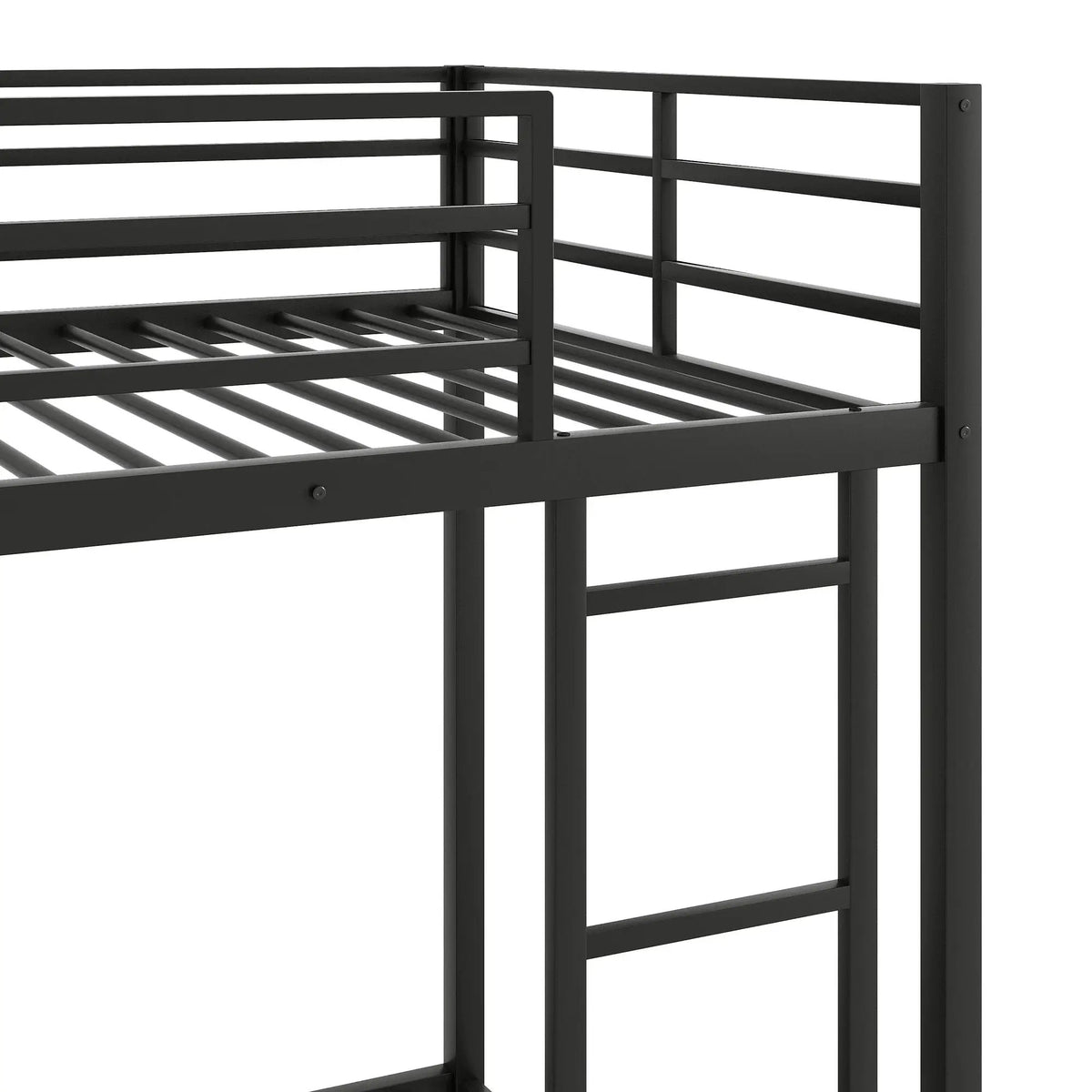 Metal Bunk Bed | Full Over Full Frame | Low Bunk With Ladder | Heavy Gauge Tubular Steel