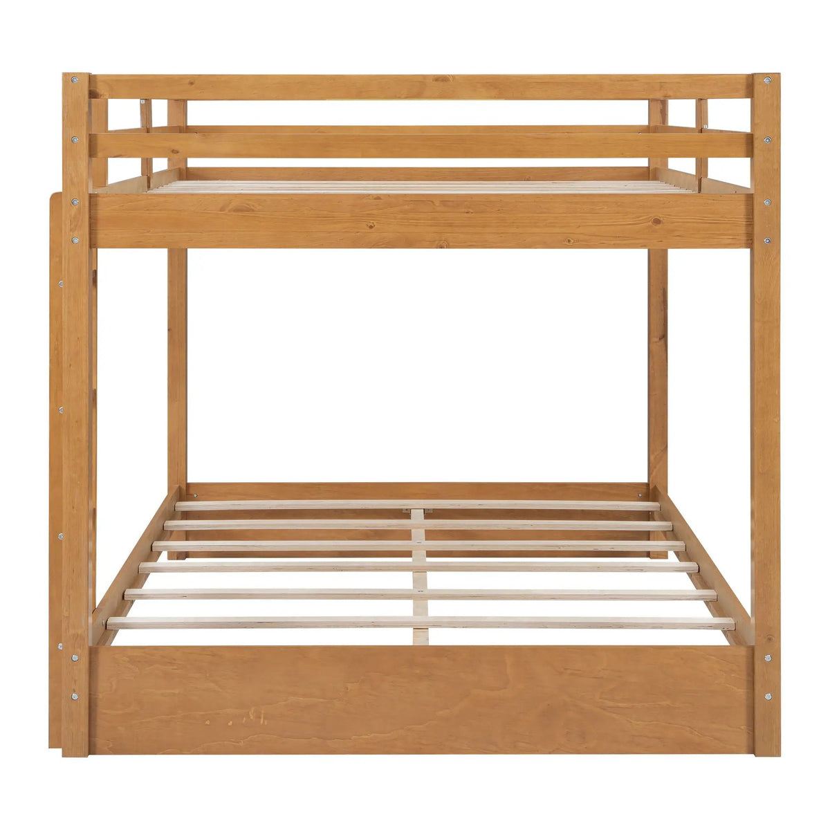 Sturdy Bunk Bed With Ladder | Solid Pine Wood | Guard Rails | Compact Layout