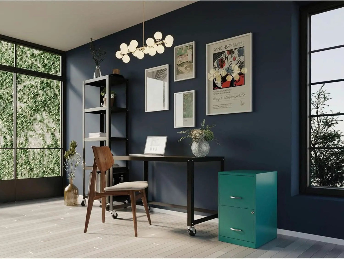Teal 2-Drawer File Cabinet With Smooth-Glide Drawers, 14.2 Inch Width, 18 Inch Depth, 24.5 Inch Height, Steel from PriceLows™